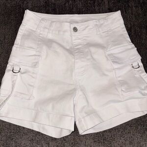 Women's White Cargo Shorts